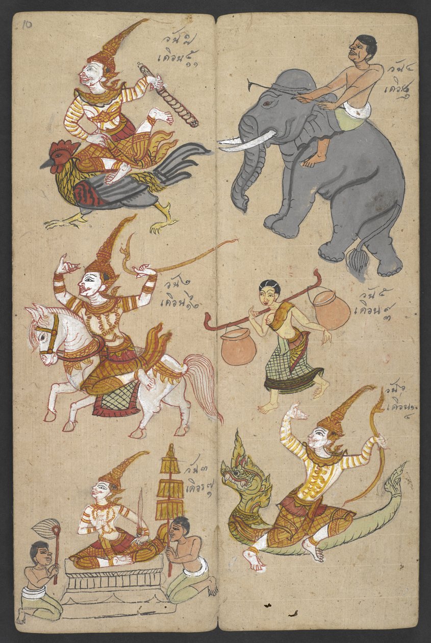 Animals from the Zodiac, from Phrommachat by Thai School