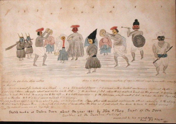 Sketch of Gurkha life at Dehra Dun, c.1821 by The Hon. Frederick Shore