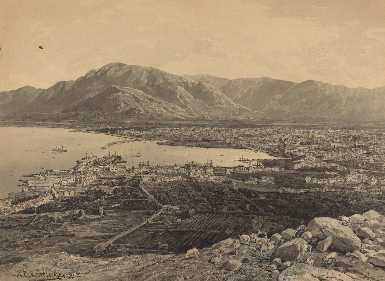The Harbor of Piraeus by Themistocles von Eckenbrecher