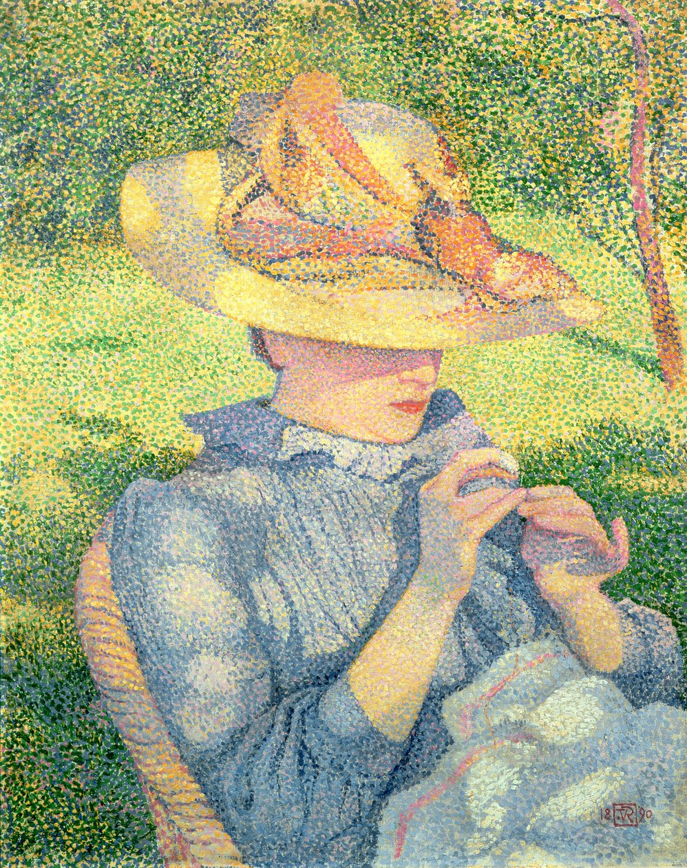 The Straw Hat, 1890 by Théo van Rysselberghe