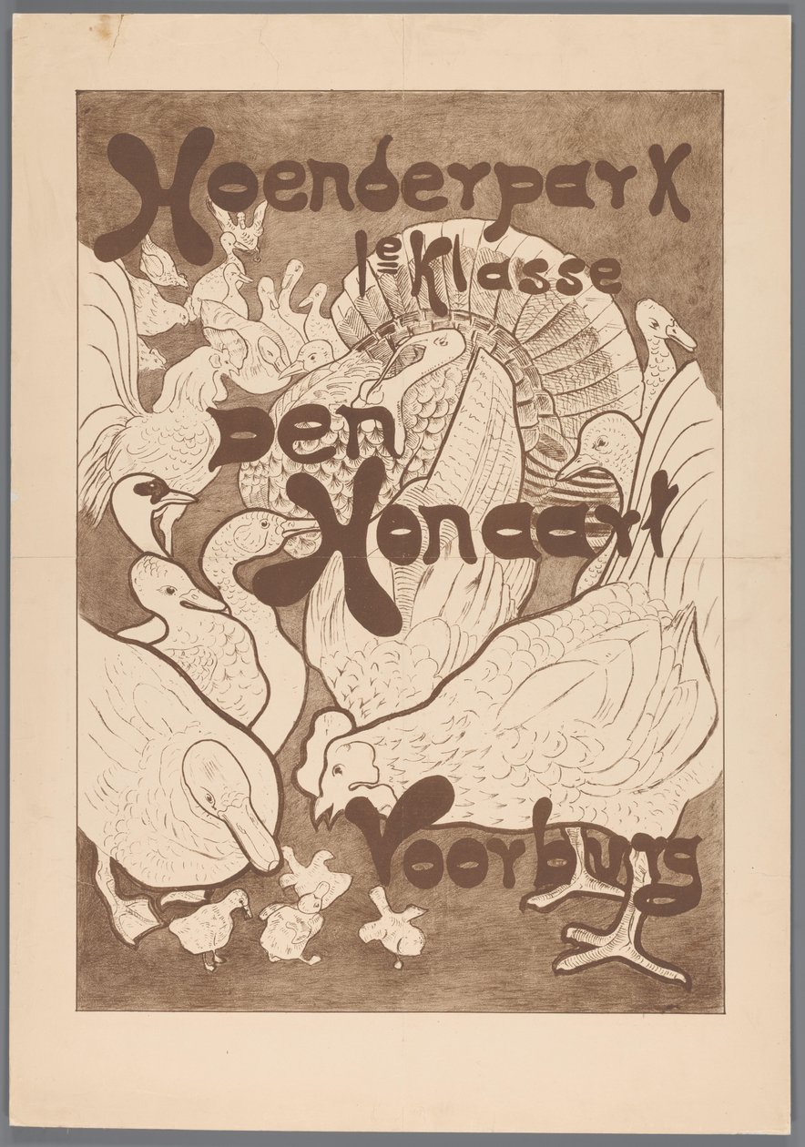 Poster for the Hoenderpark 1st class Den Honaart Voorburg by Theo van Hoytema (possibly)