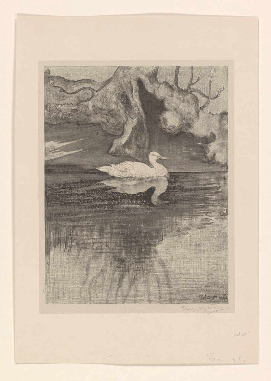Pond with Duck by Theo van Hoytema (signed by artist)