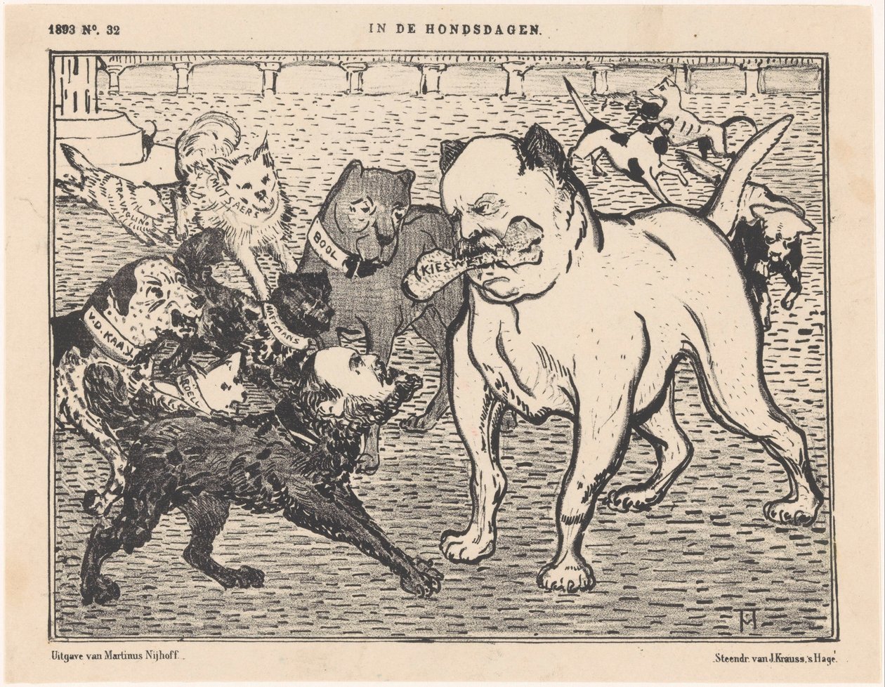 Caricature of the Electoral Law of Johannes Tak van Poortvliet by Theo van Hoytema