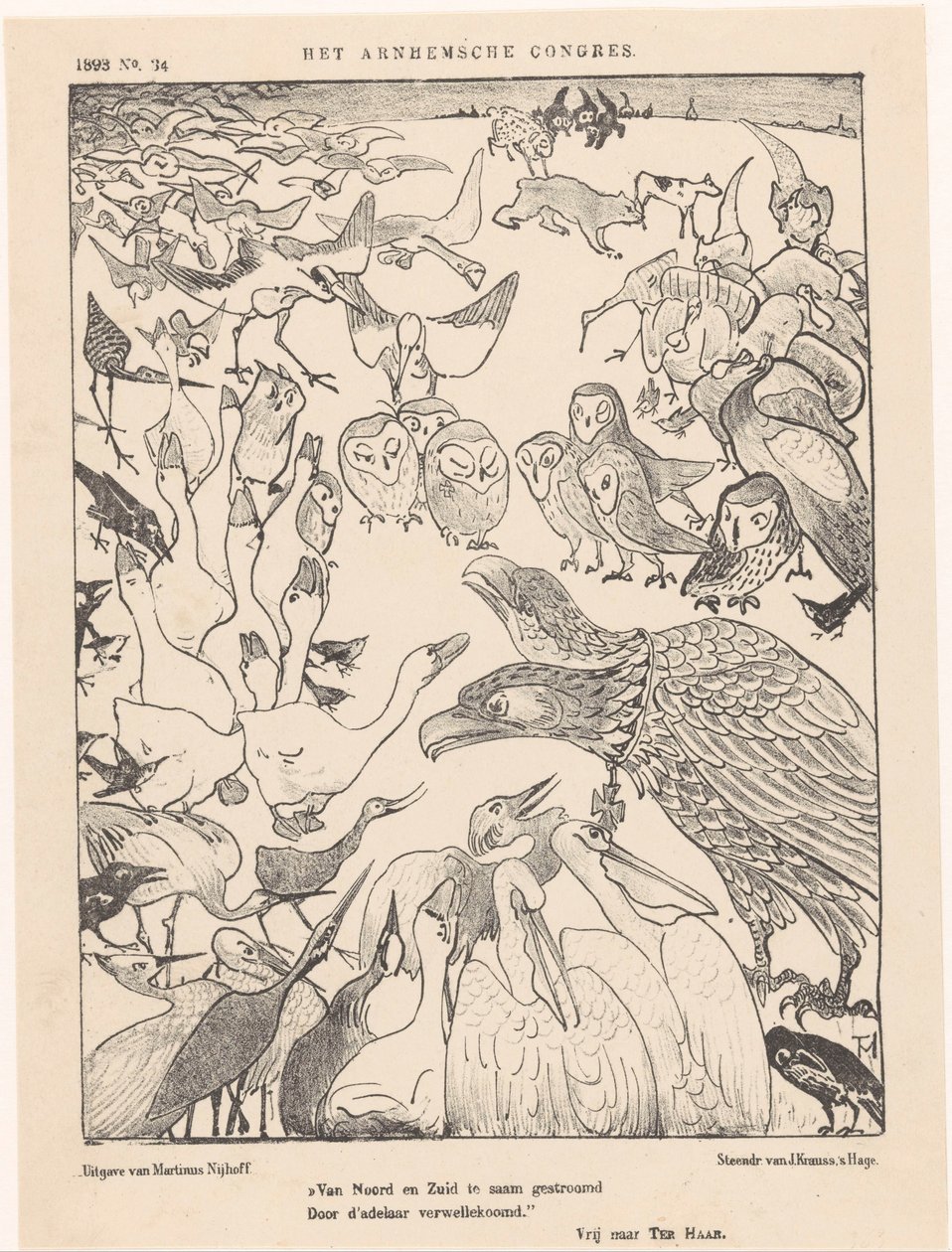 Two-headed Eagle Surrounded by Birds by Theo van Hoytema
