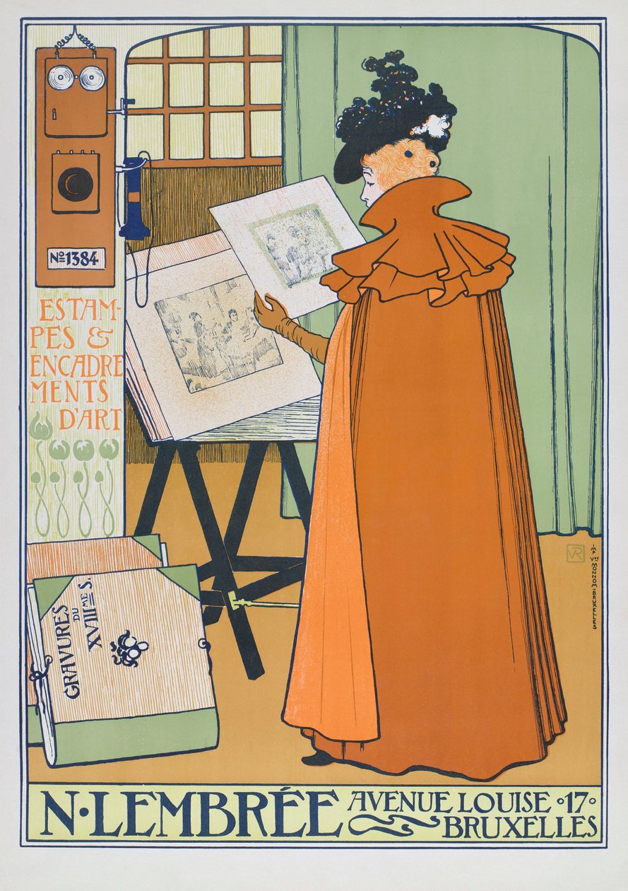 Poster Advertising Art Shop, Brussels by Théo van Rysselberghe