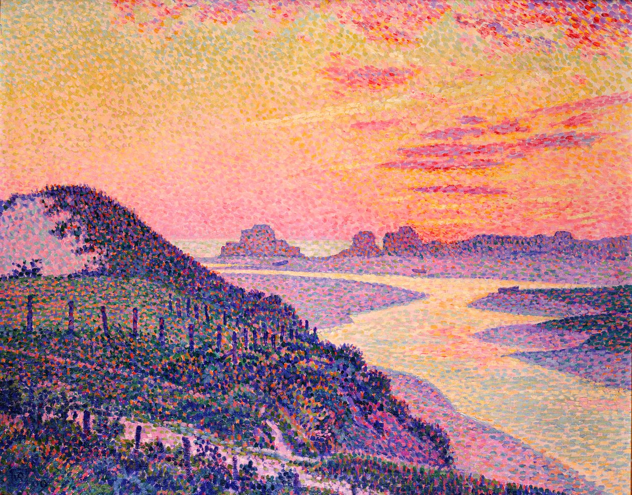 Sunset at Ambleteuse, Pas-de-Calais, 1899 by Théo van Rysselberghe