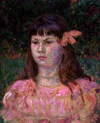 The Pink Ribbon (Sylvie Lacombe), late 1890s by Théo van Rysselberghe