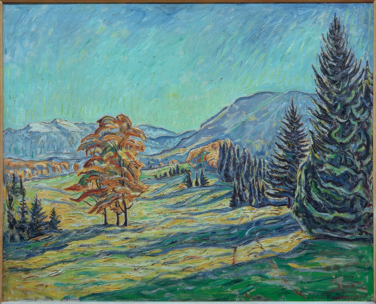Autumn Mountain Landscape by Theo von Brockhusen