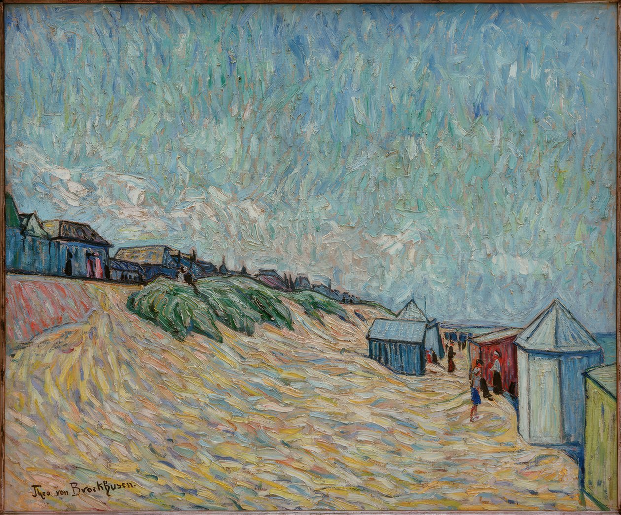 Beach Scene from Knocke by Theo von Brockhusen