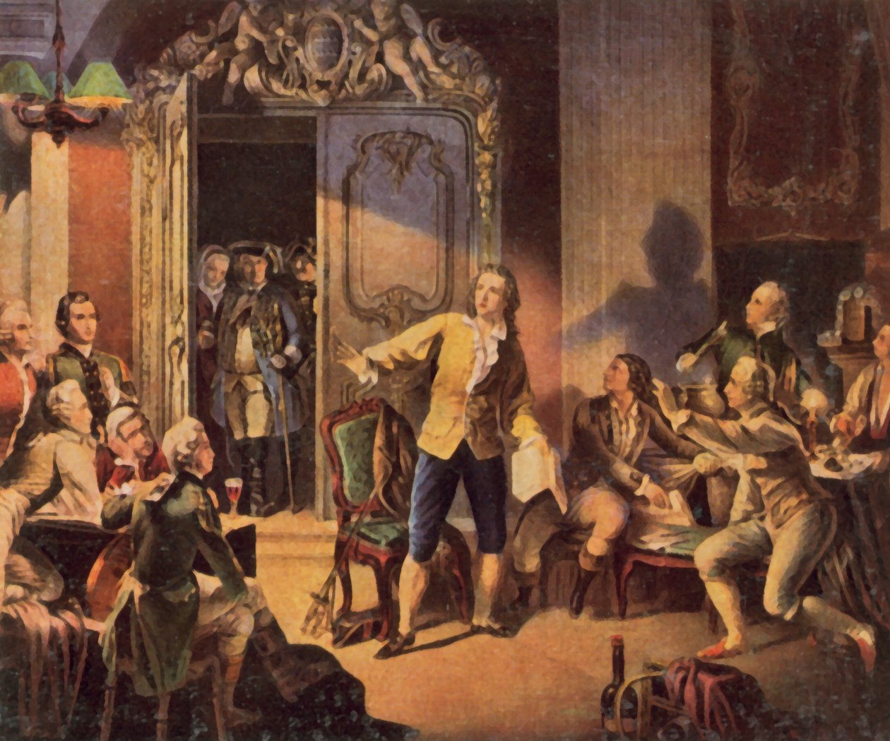 Schiller Reads His First Drama, “The Robbers” by Theobald Reinhold von Oer