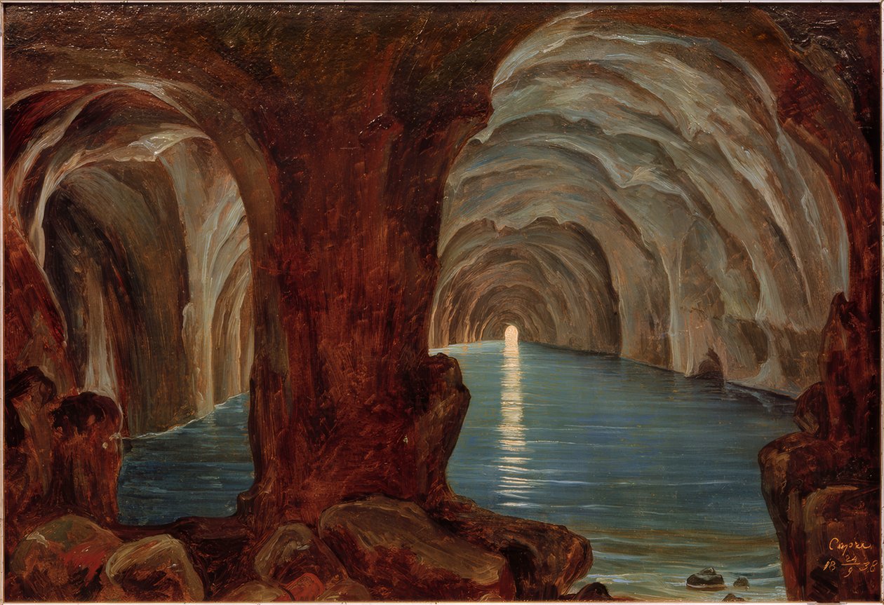 Blue Grotto on Capri by Theobald von Oer