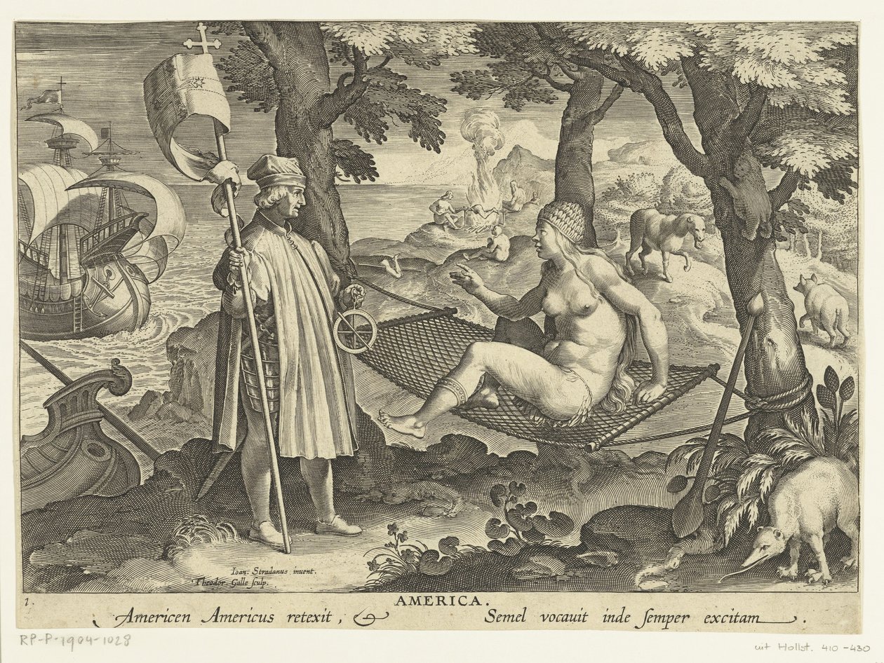 Amerigo Vespucci Sets Foot in America by Theodoor Galle