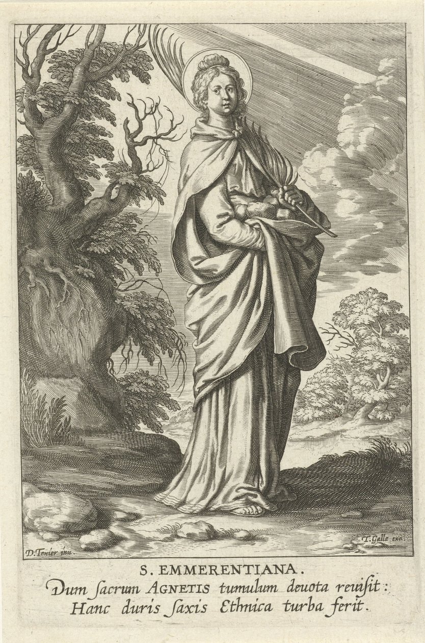 Saint Emerentiana of Rome (Female Saints) by Theodoor Galle