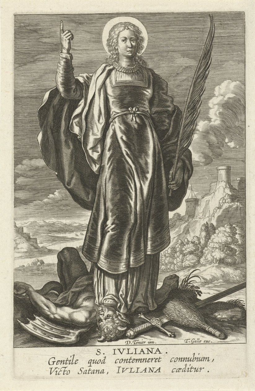 Saint Juliana, Female Saints, Speculum Illustratum Virginum by Theodoor Galle