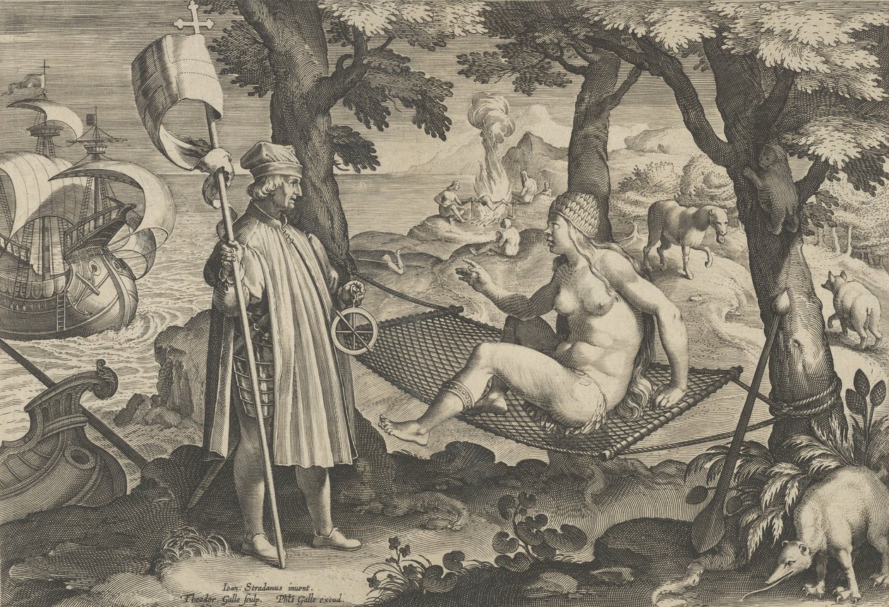 New Inventions of Modern Times [Nova Reperta], The Discovery of America, plate 1, ca. 1600 by Theodoor Galle