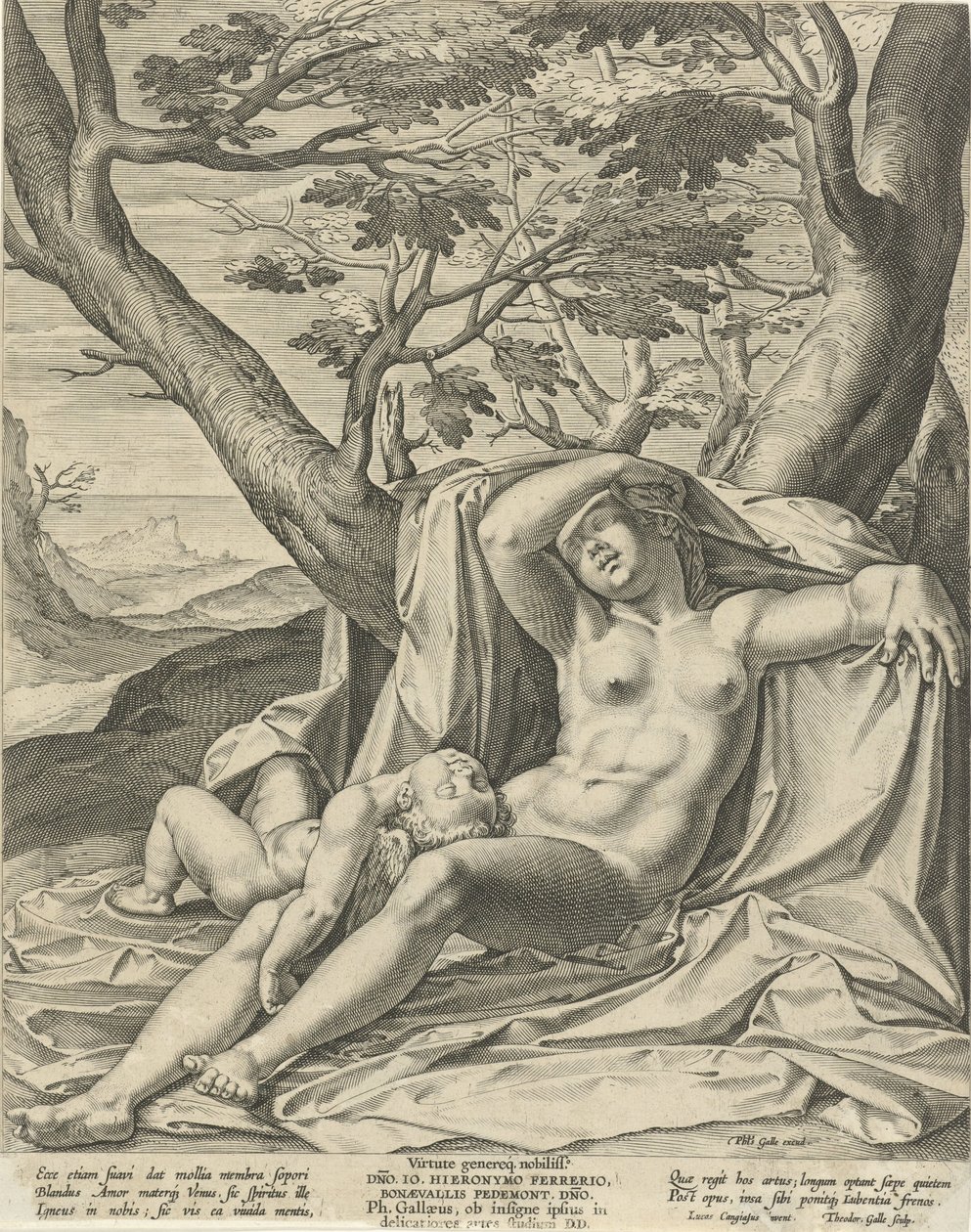 Sleeping Venus and Cupid by Theodoor Galle