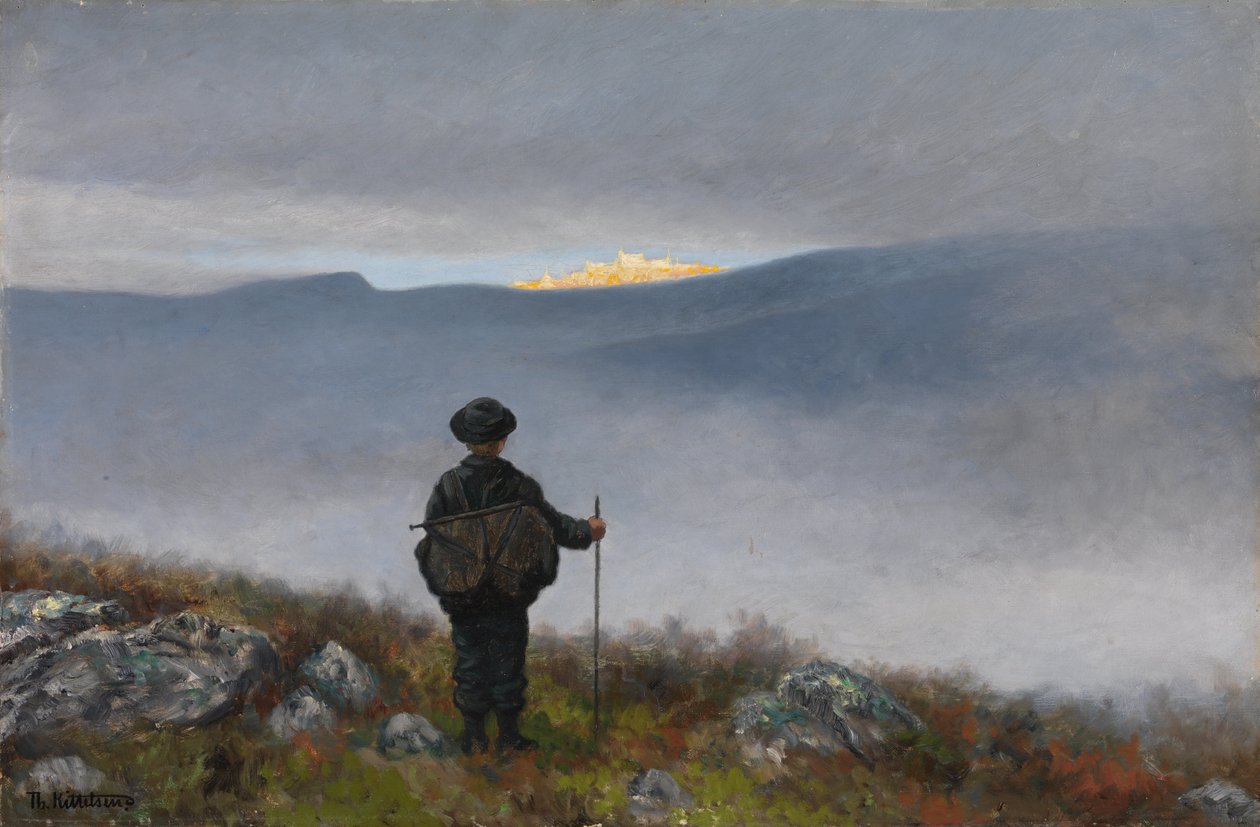 Far, Far Away Soria Moria Palace Shimmered Like Gold by Theodor Kittelsen