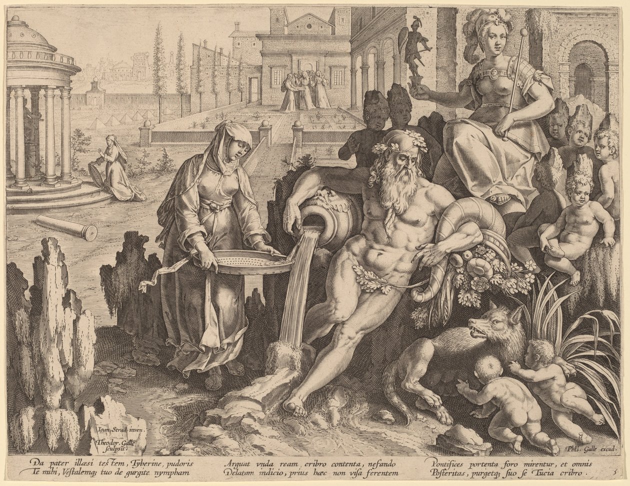 The Vestal Virgin Tuccia by Theodor Galle after Jan van der Straet