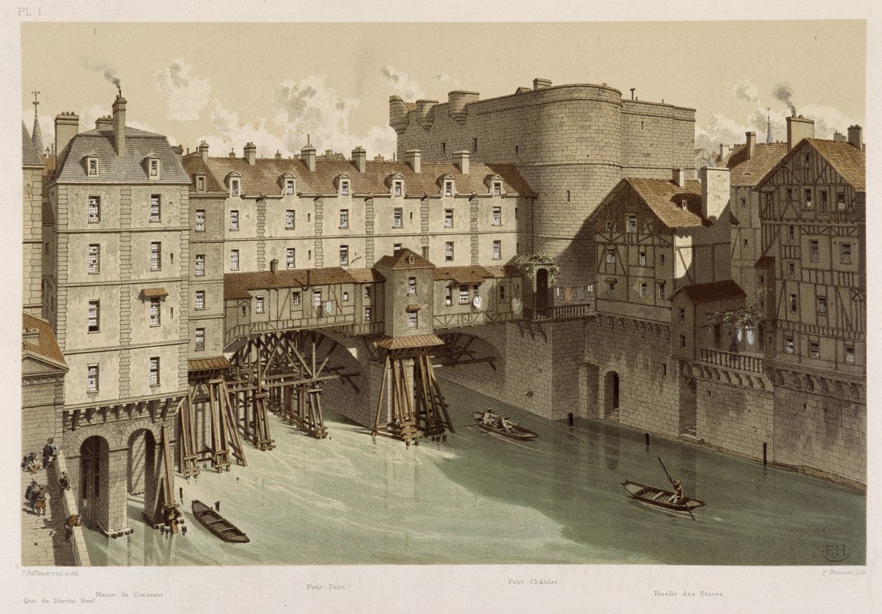 Le petit Chatelet et le petit pont by Theodor Josef Hubert Hoffbauer