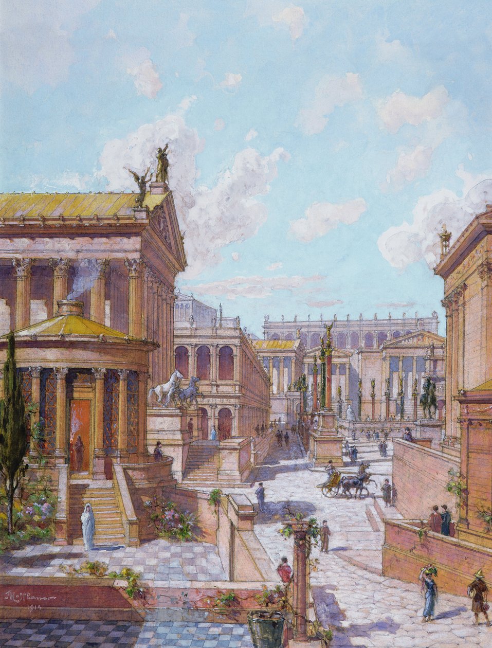 The Roman Forum of Antiquity by Theodor Josef Hubert Hoffbauer