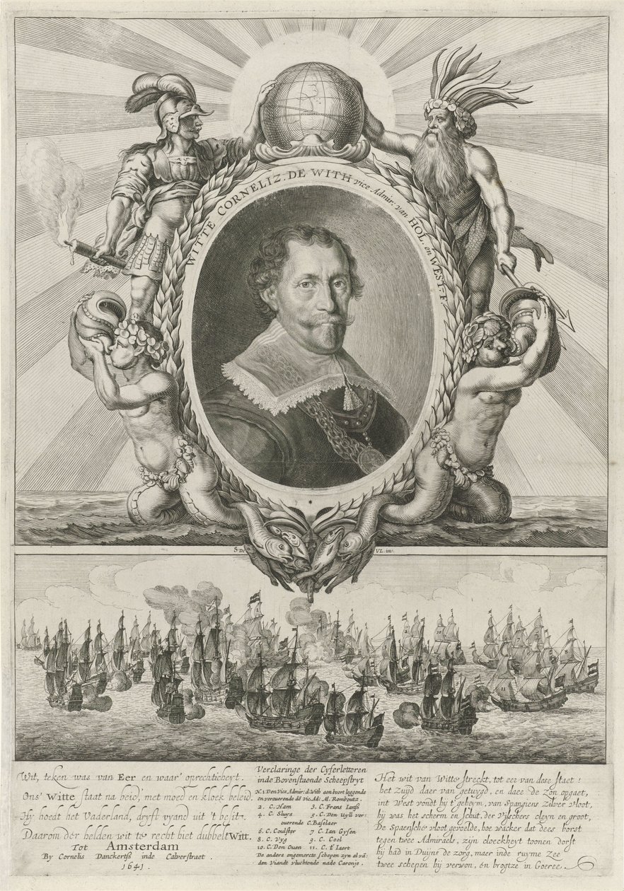 Portrait of Witte Cornelisz. de With by Theodor Matham