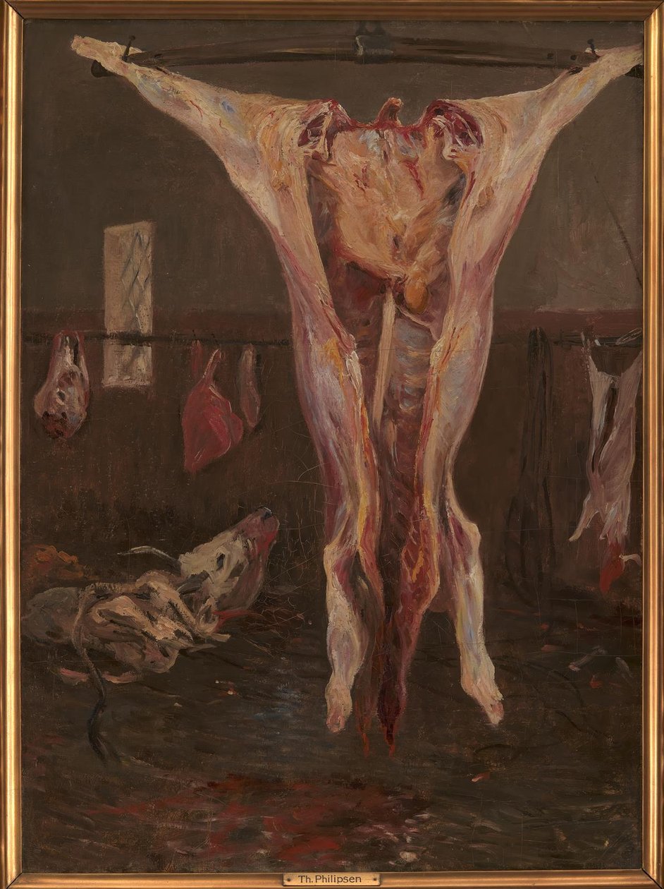 A Slaughtered Ox, Rome by Theodor Philipsen: Fine art print