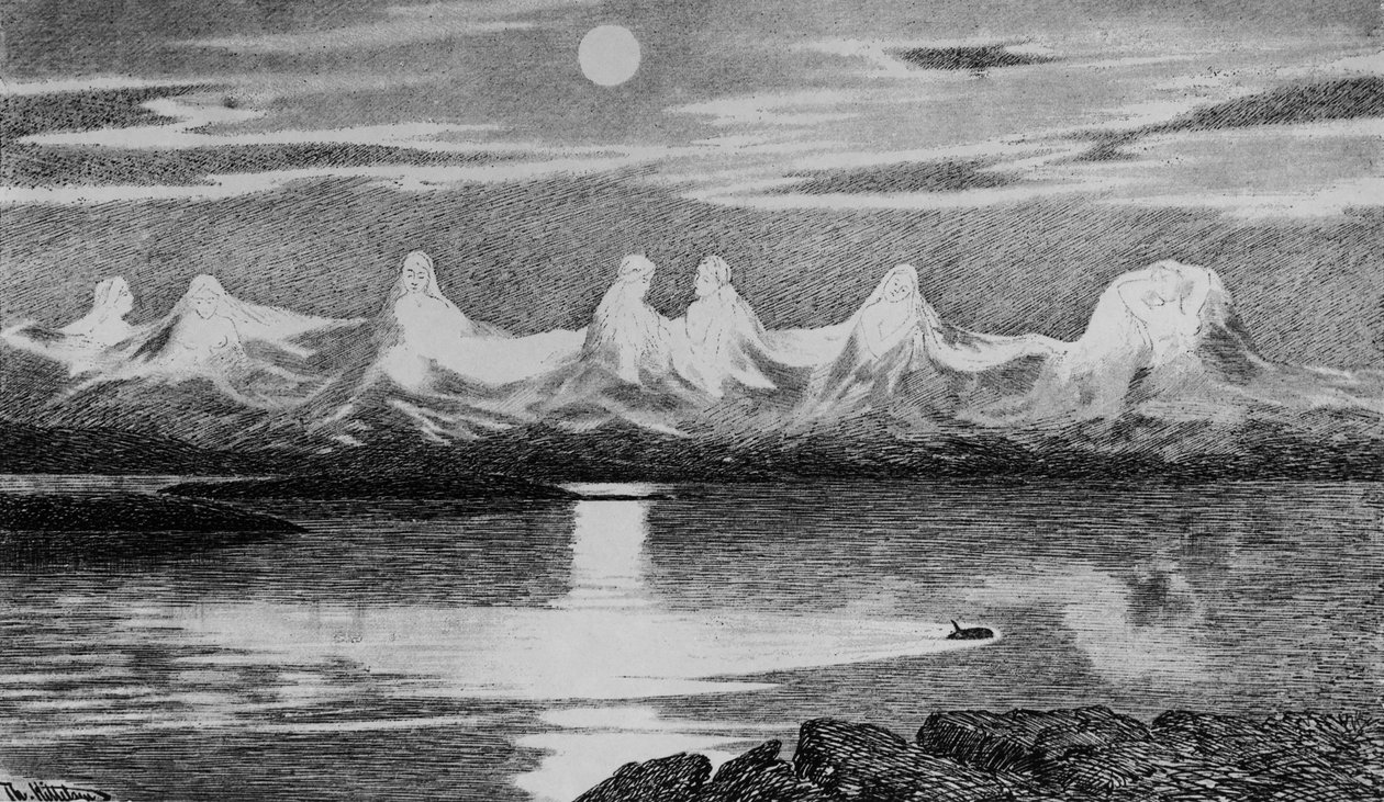 The seven sisters by Theodor Kittelsen