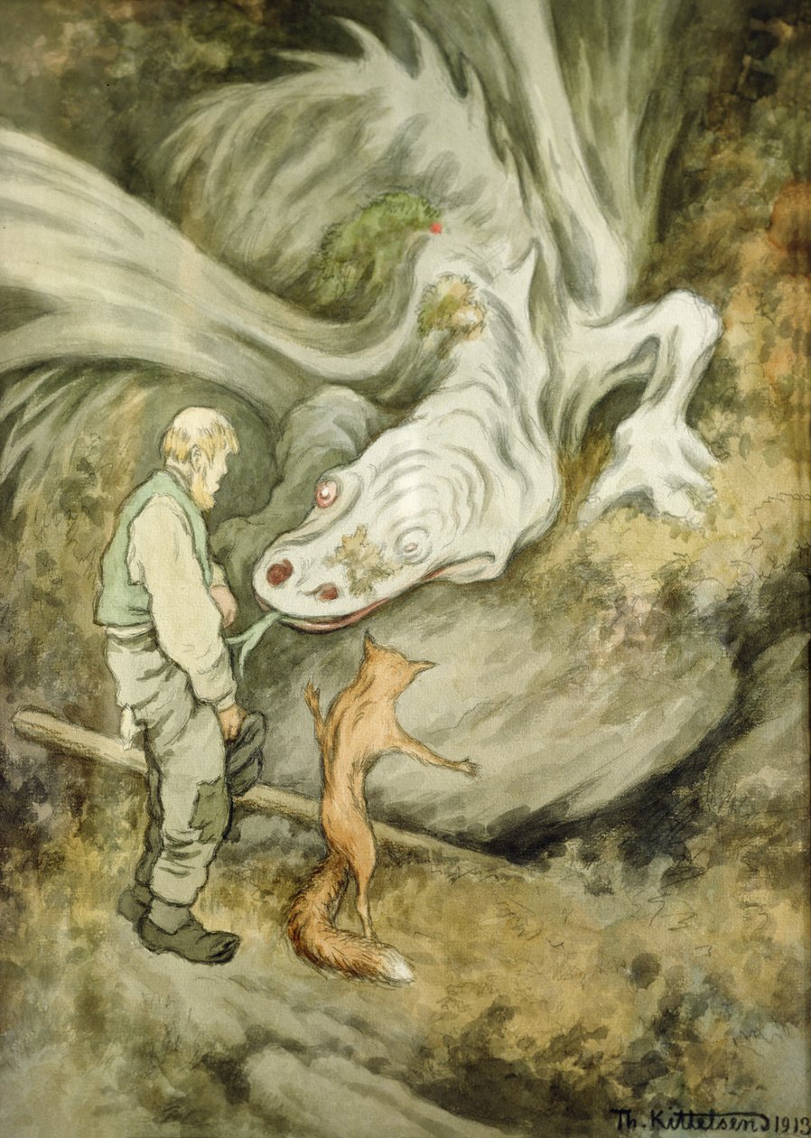 The world do not pay different my dear dragon by Theodor Kittelsen