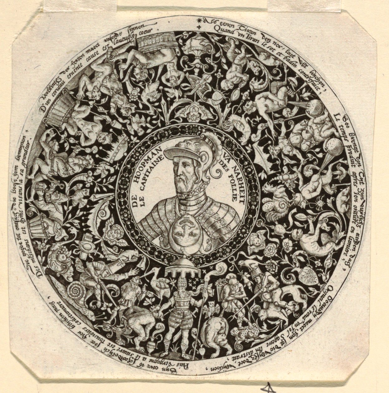 Design for an Engraved Tazza with a Portrait of the Duke of Alba as Commander of Folly by Theodor de Bry