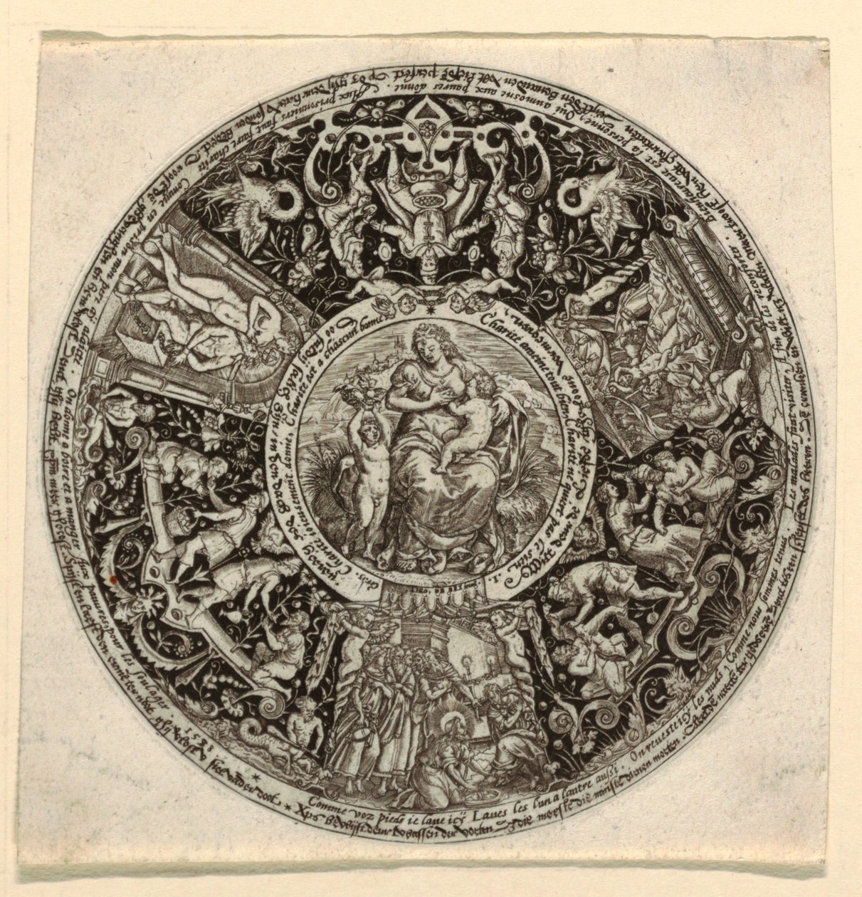 Design for an Engraved Tazza with an Allegory of Charity by Theodor de Bry