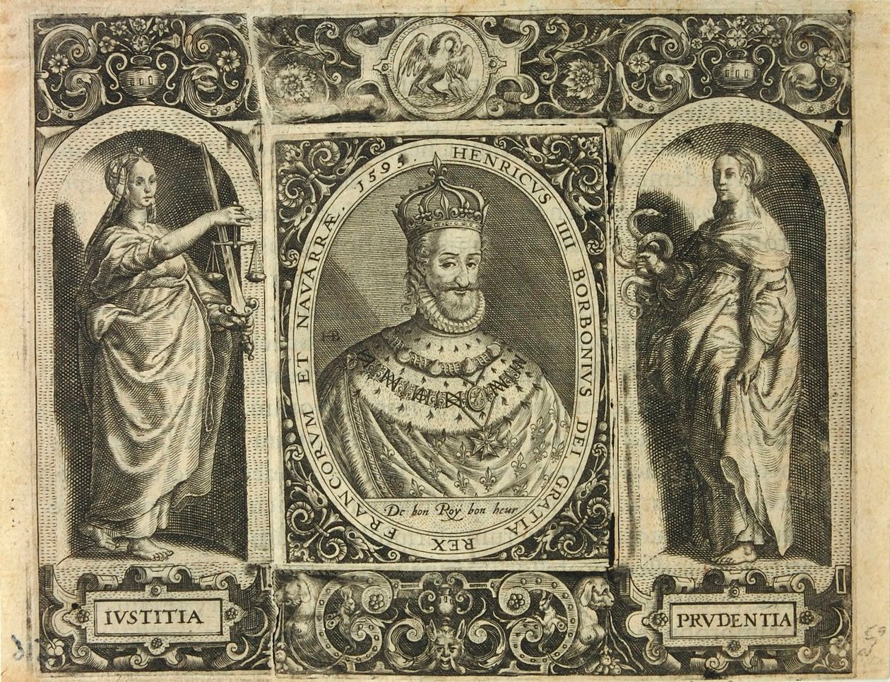 Henricus IIII Borbonius Dei Gratia Rex Francorum et Navarrae 1595 by Theodor de Bry