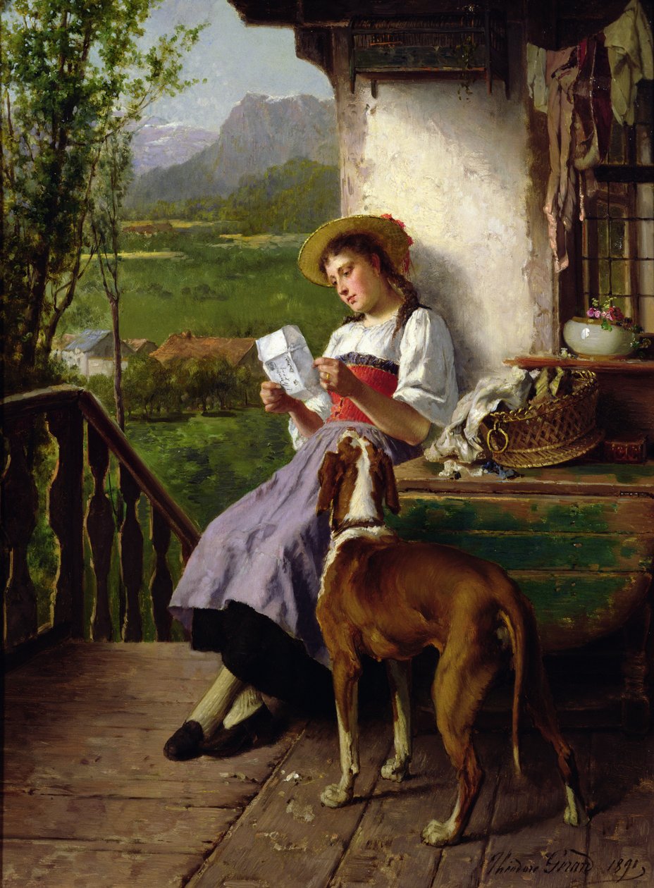 Girl Reading a Letter by Theodore Gerard