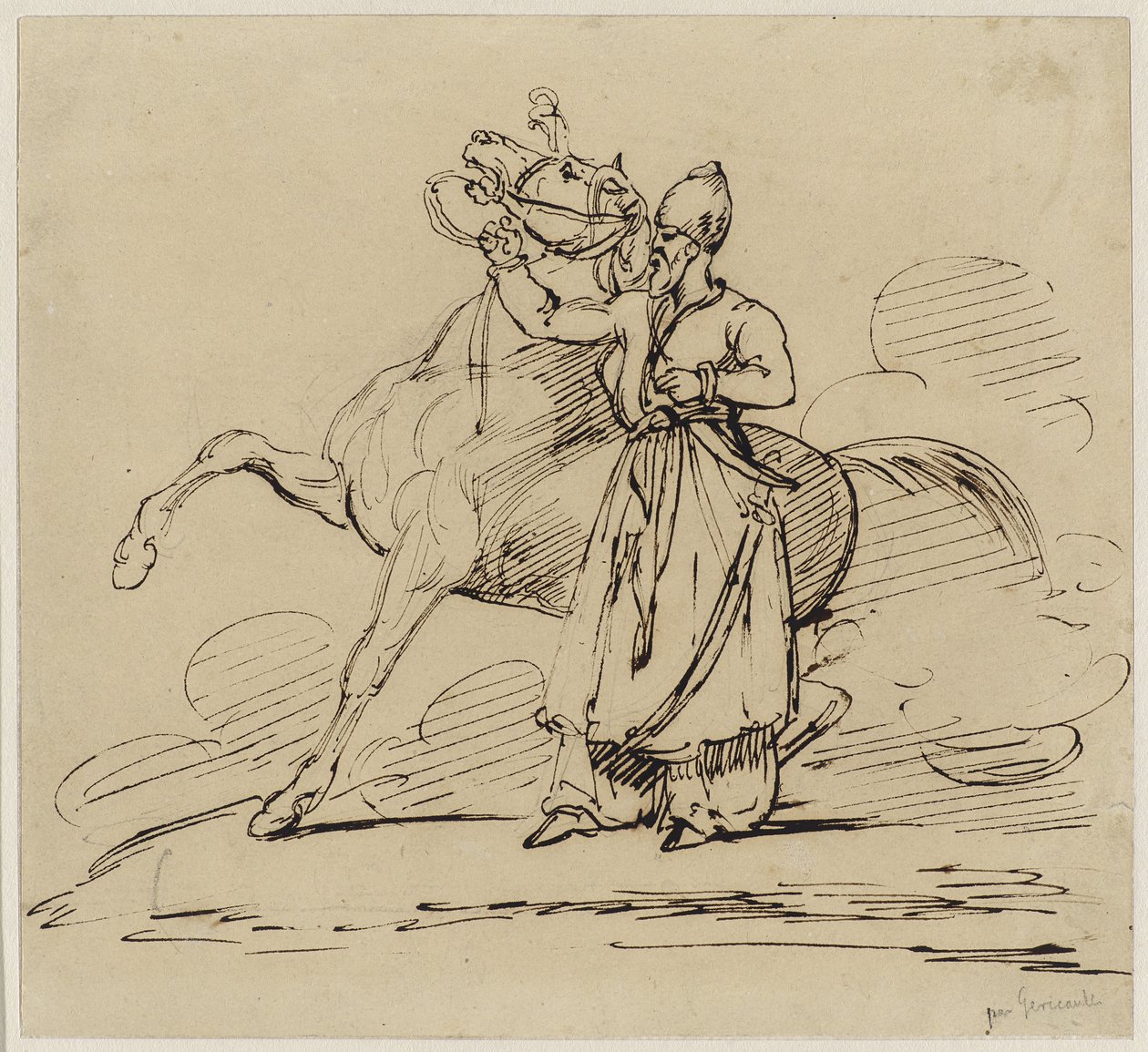 Persian Holding a Horse by Theodore Gericault