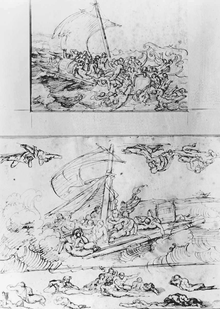 Two Sketches for The Raft of the Medusa, c.1819 by Theodore Gericault