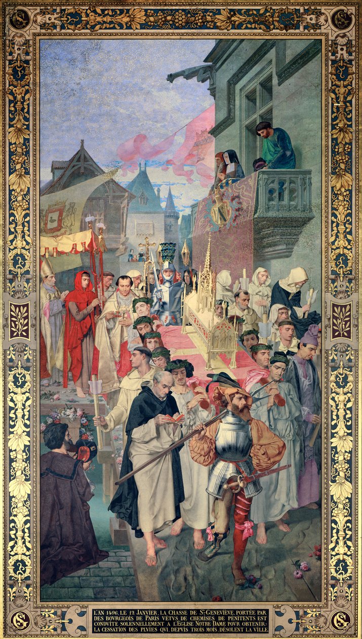 Procession of the Reliquary Chest of St. Genevieve in 1496 by Theodore Pierre Nicolas Maillot
