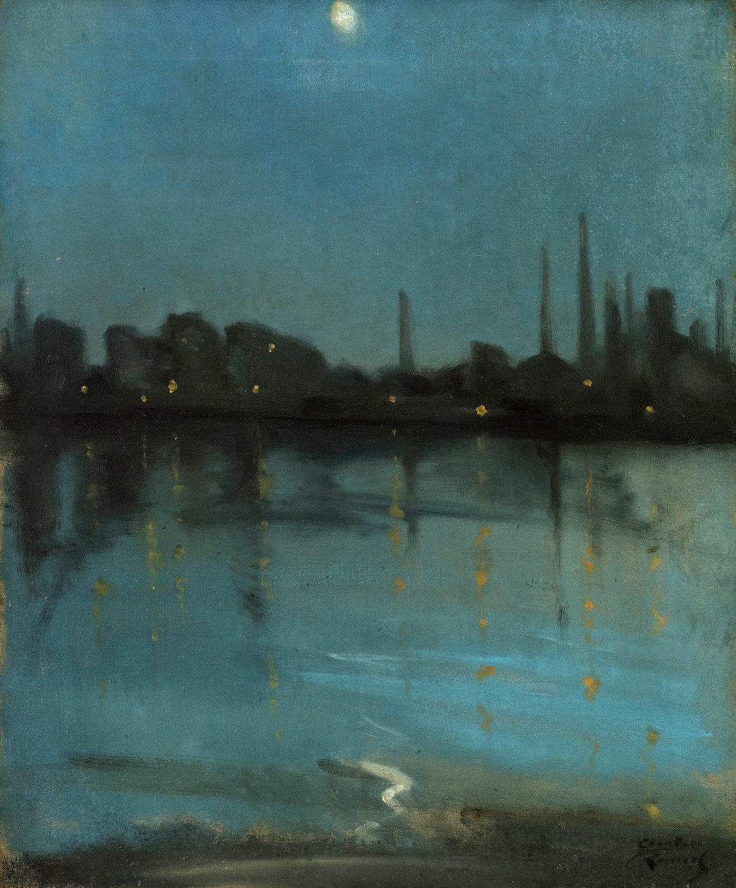 Battersea and the Thames from Chelsea, c.1890 by Theodore Roussel