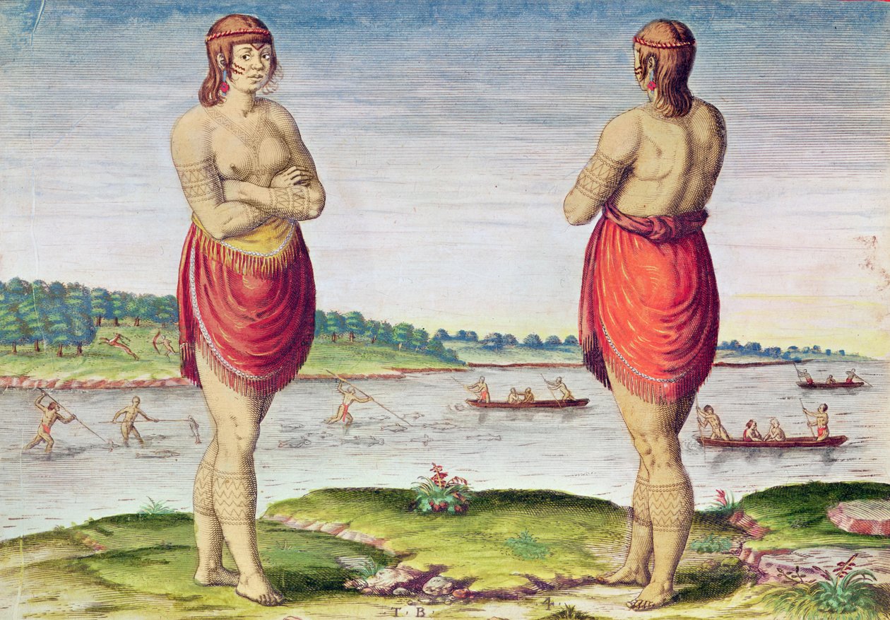 Admiranta Narratio..., Noble Woman of Secota, Virginia (page 51), 1585-1588