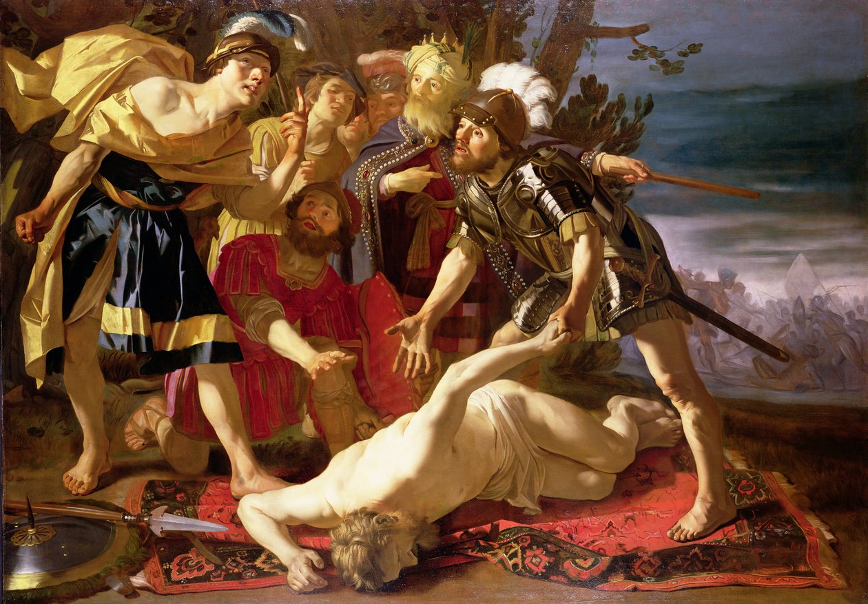 Achilles: Deciding to Resume Fighting Upon the Death of Patrocles by Theodore van Baburen