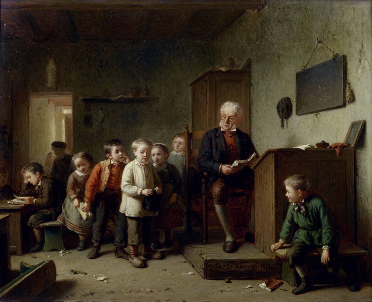 The classroom, 1872 by Theodore Bernard de Heuvel