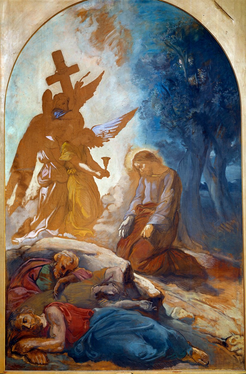 Jesus in the garden of olive trees by Théodore Chassériau