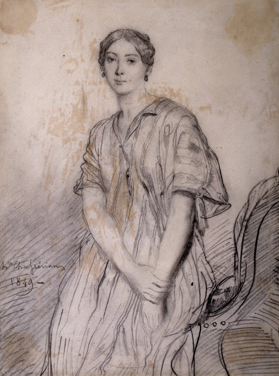 Portrait of Alice Ozy (Julie, Justine Pilloy), actress (1820-1893) by Théodore Chassériau