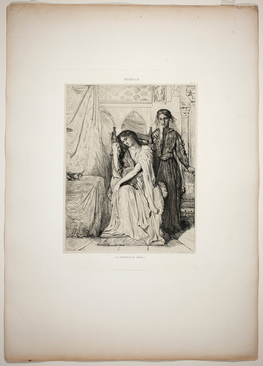 The Willow Song, plate nine from Othello by Théodore Chassériau