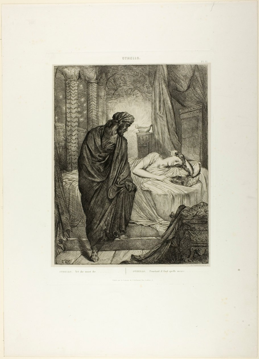 Yet She Must Die, plate eleven from Othello by Théodore Chassériau