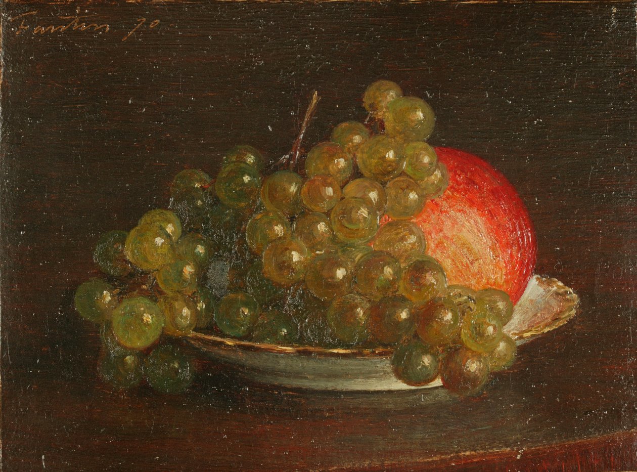 Grapes and an apple by Theodore Fantin-Latour