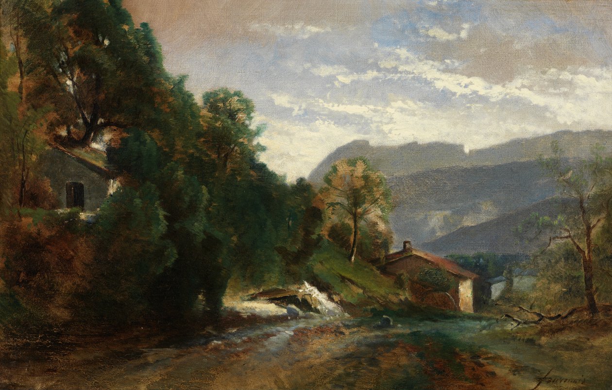 Mountainous Landscape at Voreppe, Dauphiné by Théodore Fourmois