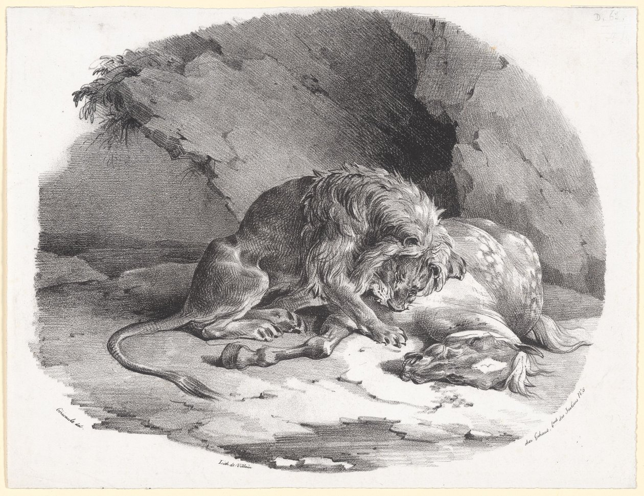 A Horse Being Devoured by a Lion by Theodore Gericault
