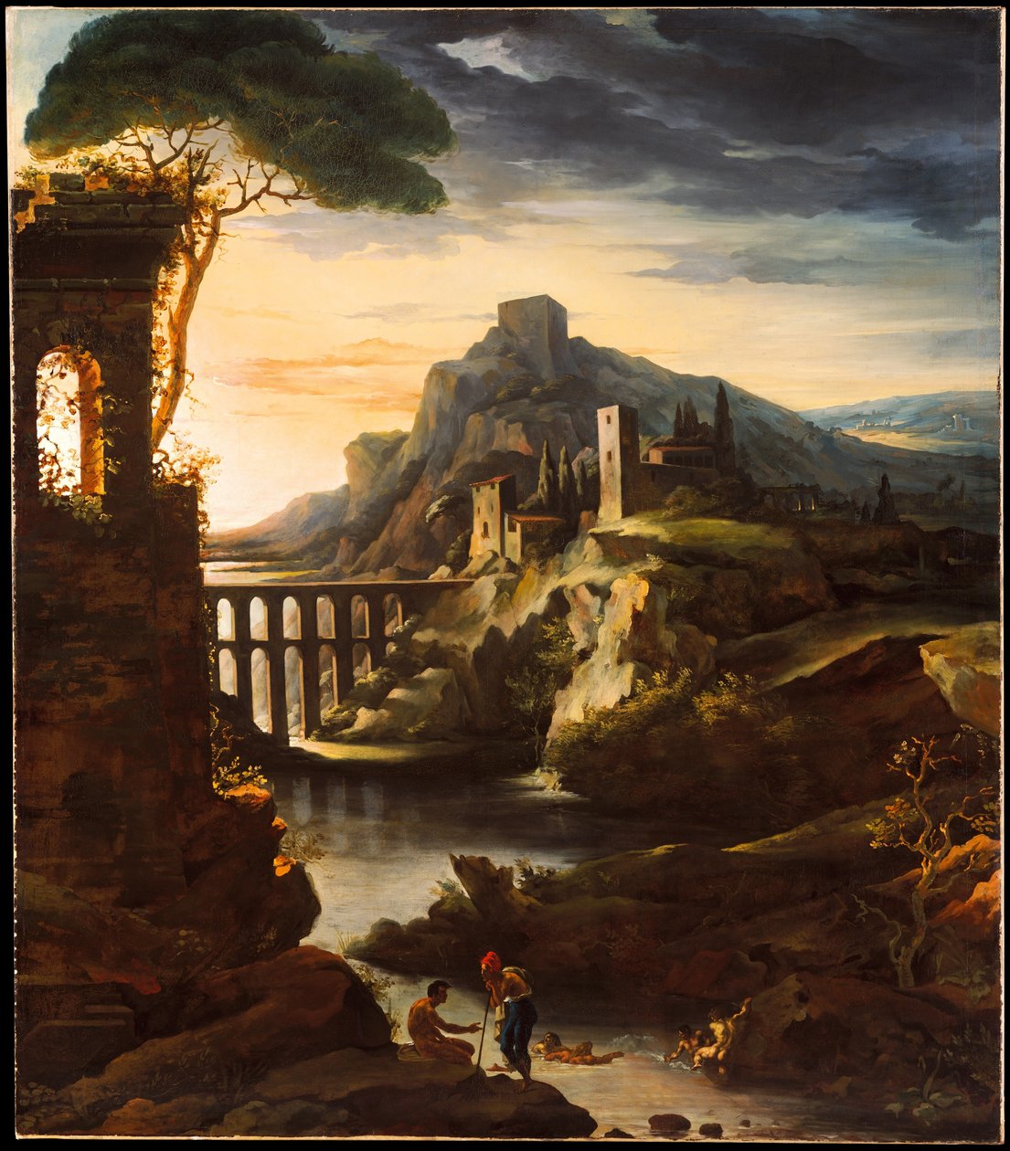 Evening: Landscape with an Aqueduct by Theodore Gericault