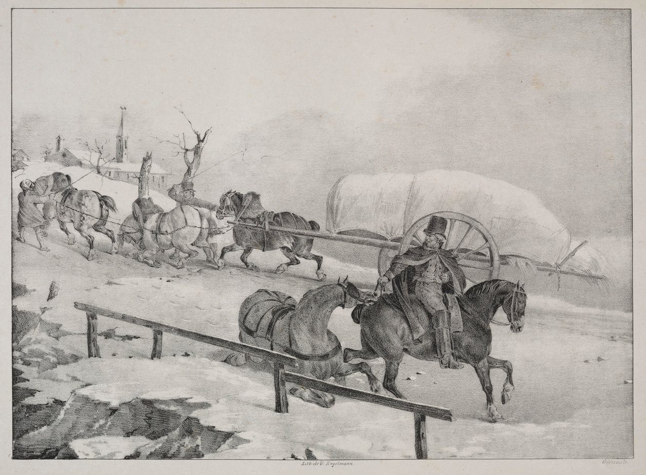 Four Diverse Subjects: Wagon climbing a Hill by Theodore Gericault