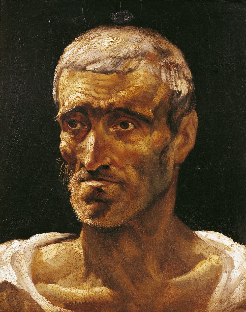 Head of a Shipwrecked Man, Study for the Raft of Medusa by Theodore Gericault