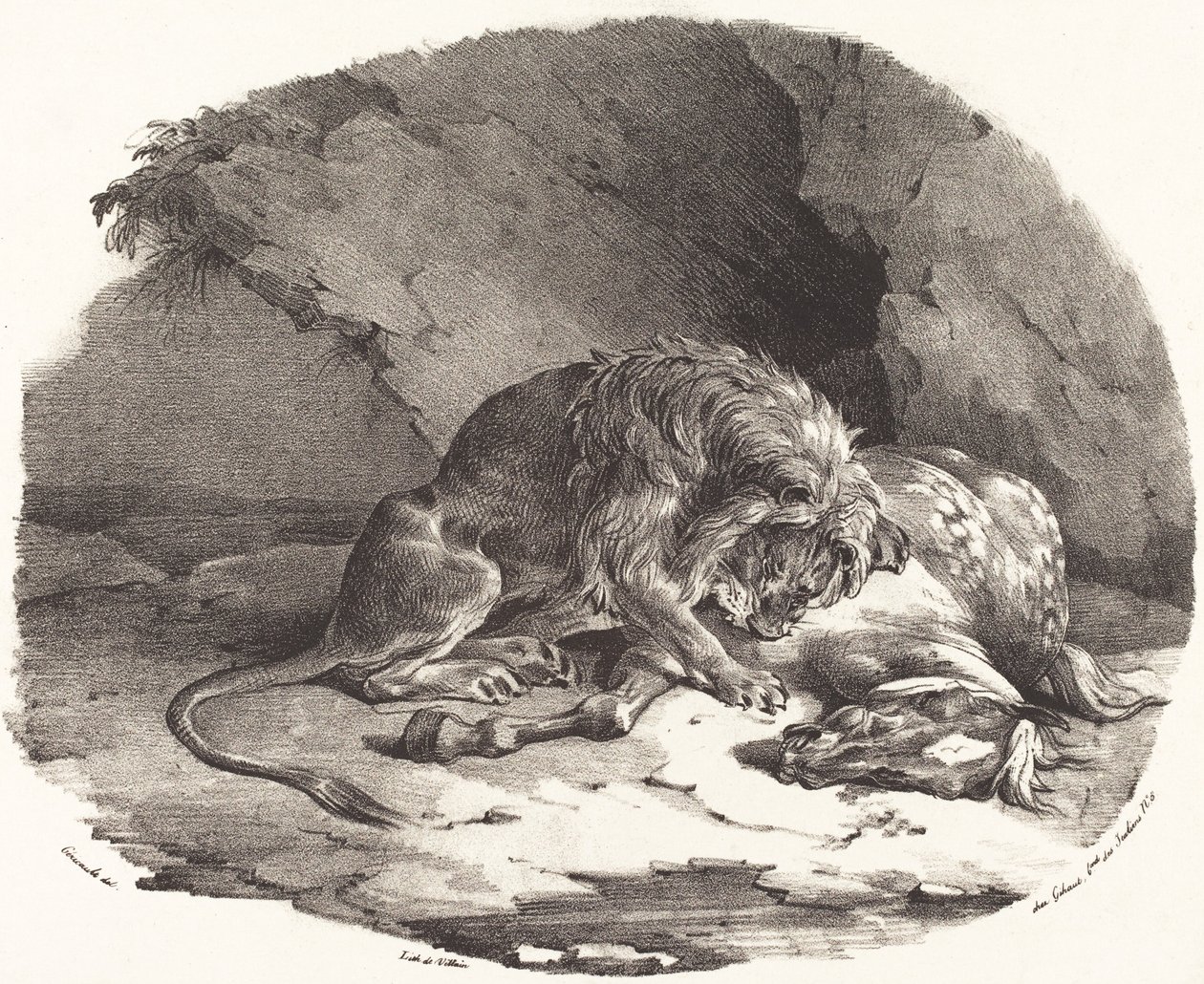 Horse Devoured by a Lion by Theodore Gericault